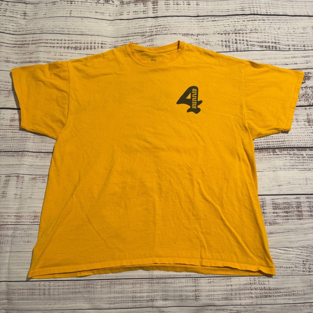 4 Hunnid‎ Shirt Street Wear Hip Hop Rap Tee Yellow Men's Size 2XL